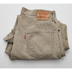 Levi's  559 Corduroy Pants Mens Size 36x30 Tan Relaxed Straight Thrashed Grunge